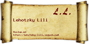 Lehotzky Lili névjegykártya